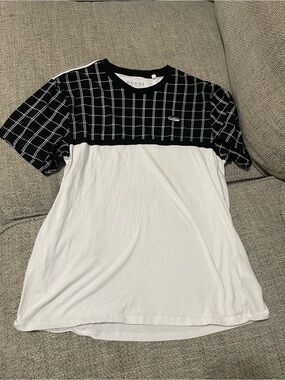 Guess Black & White Grid Crewneck Tee